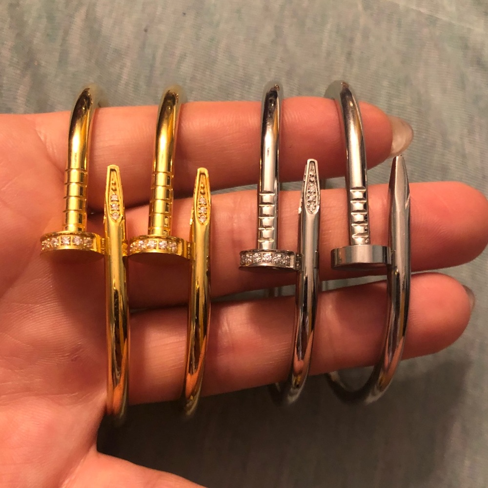 Stainless steel nail bracelet